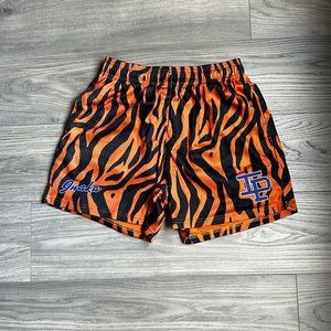 Orange and Black Tiger Print Men's Shorts